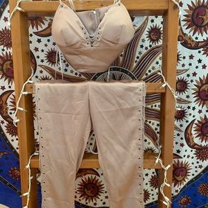 Pink Satin 2-Piece outfit